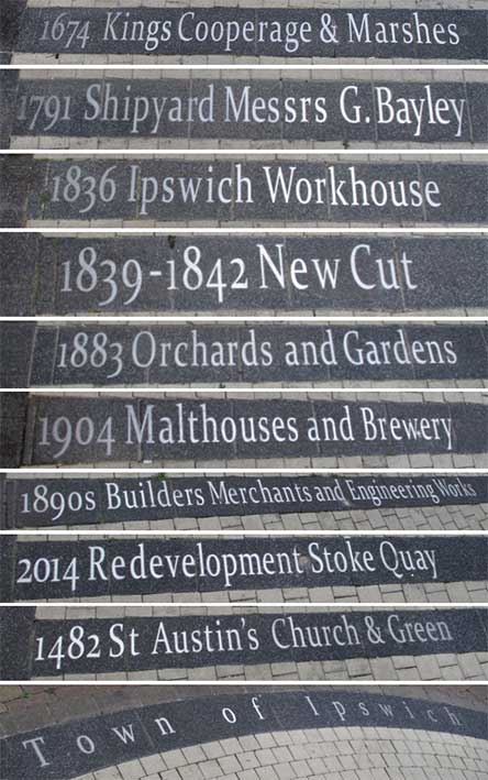 Ipswich Historic Lettering: Barnard Square Paving