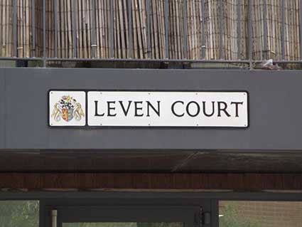 Ipswich Historic Lettering: Leven Court sign