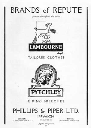Ipswich Historic Lettering: Phillips & Piper advertisement 1936