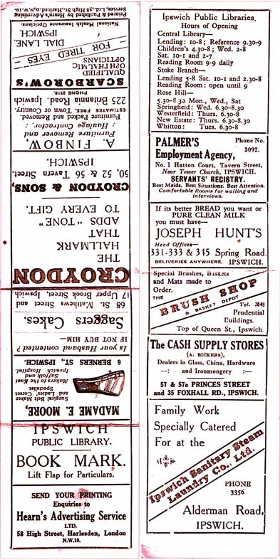 Ipswich Historic Lettering: Ipswich Libraries bookmark
