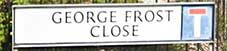 Ipswich Historic Lettering: George Frost Close street nameplate
